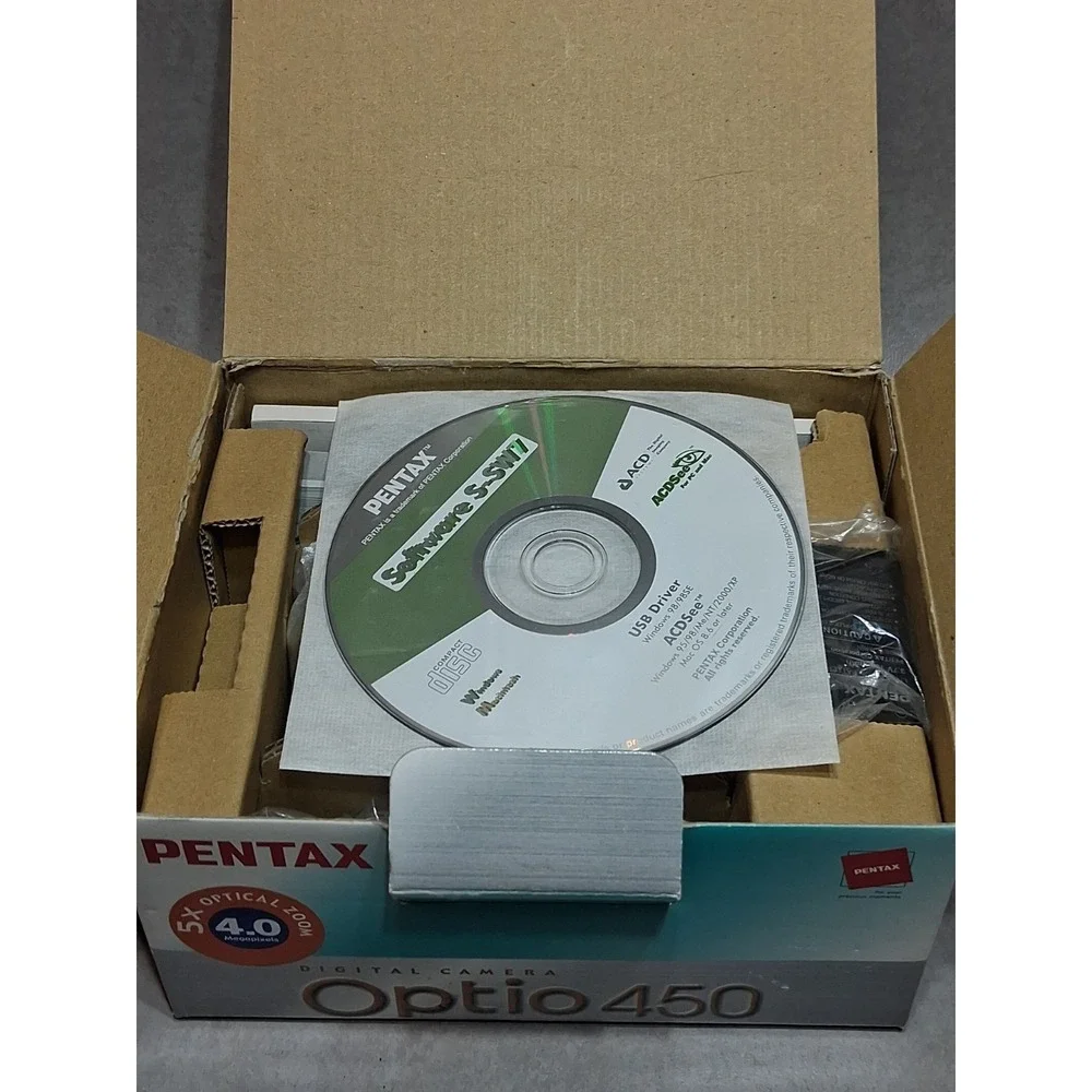 Pentax Optio 450 4.0MP Digital Camera New In Box With All Accessories